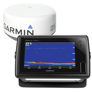 Garmin GPSMAP® 741xs Radar Bundle w/GPS Chartplotter Sounder, US Lakes & g2 Coastal Charts & GMR™18 HD Radome